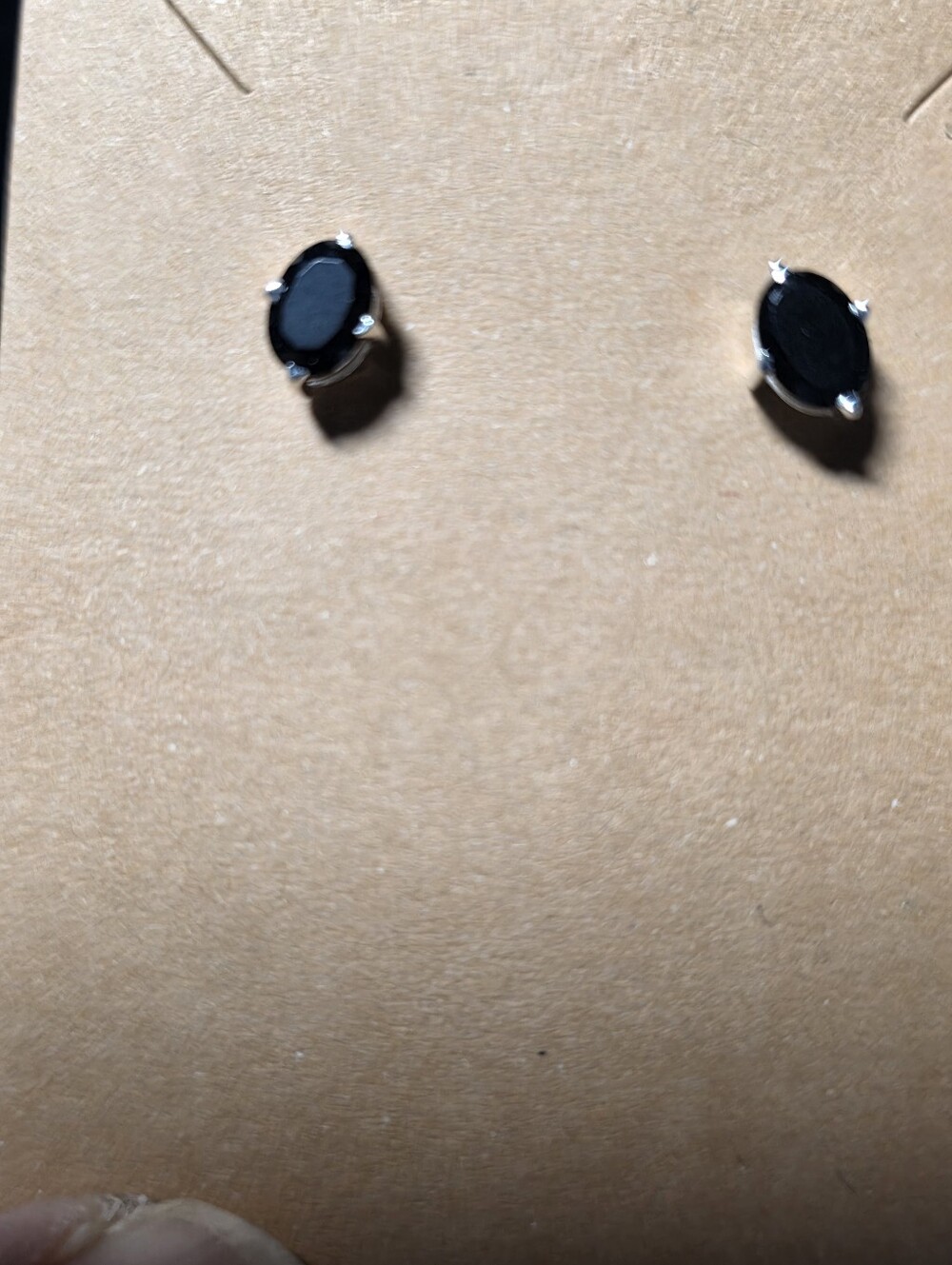 Elegant Black Onyx Oval Stone Stud Earrings - Classic Women's Jewelry